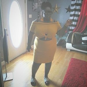 Plus size yellow dress